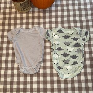Gray and Green Patterned Kids Bodysuits